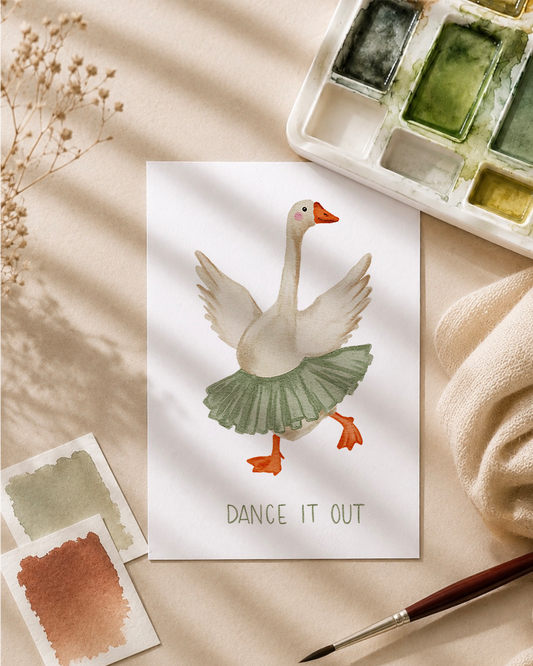 Postkarte »Tanzende Gans«