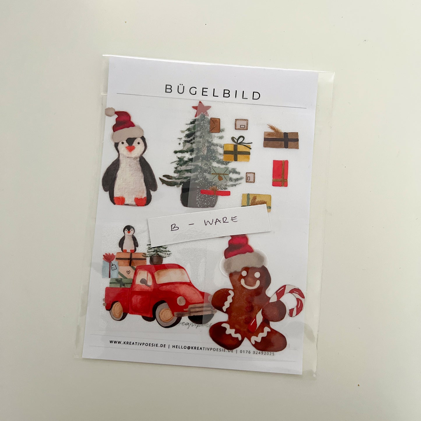 B-WARE | Bügelbild DIN 5 »Wintermischung « | Motiv zum Aufbügeln