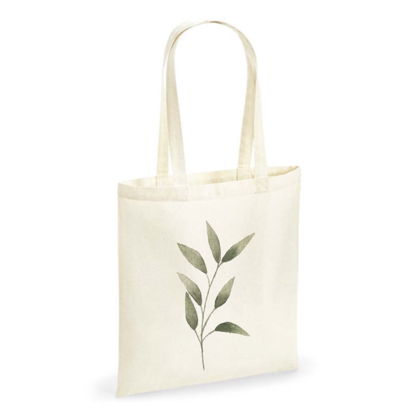 Jutebeutel „Greenery“ – Nachhaltige Stofftasche mit botanischem Blättermotiv