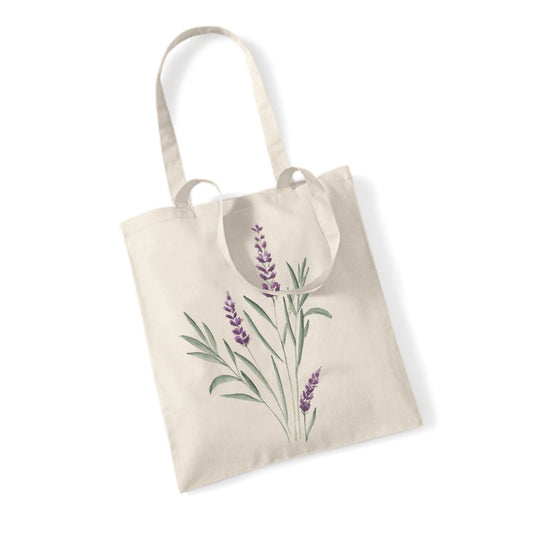 Jutebeutel „Lavendel“ – Nachhaltige Stofftasche mit floralem Motiv