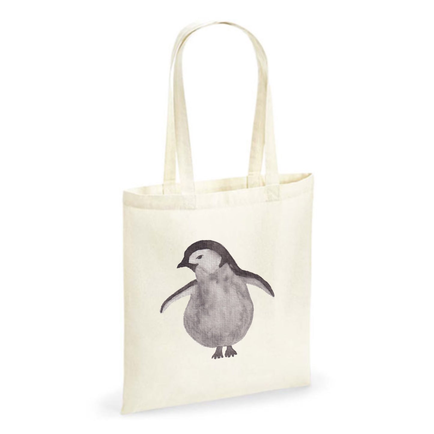 Jutebeutel „Pinguin“ – Nachhaltige Stofftasche mit tierischem Motiv