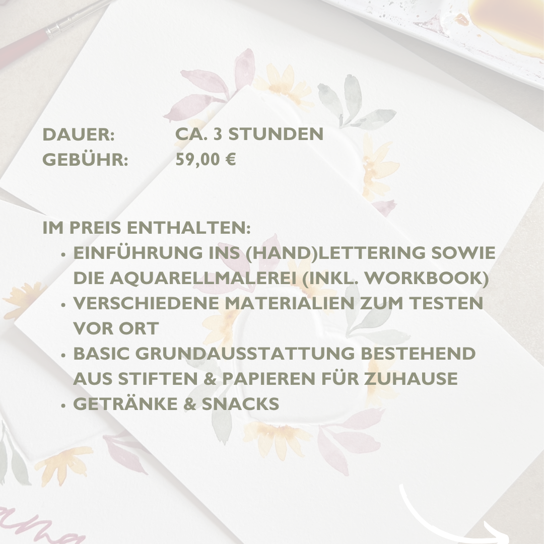 Aquarell meets Handlettering Workshop | 25.04.2025