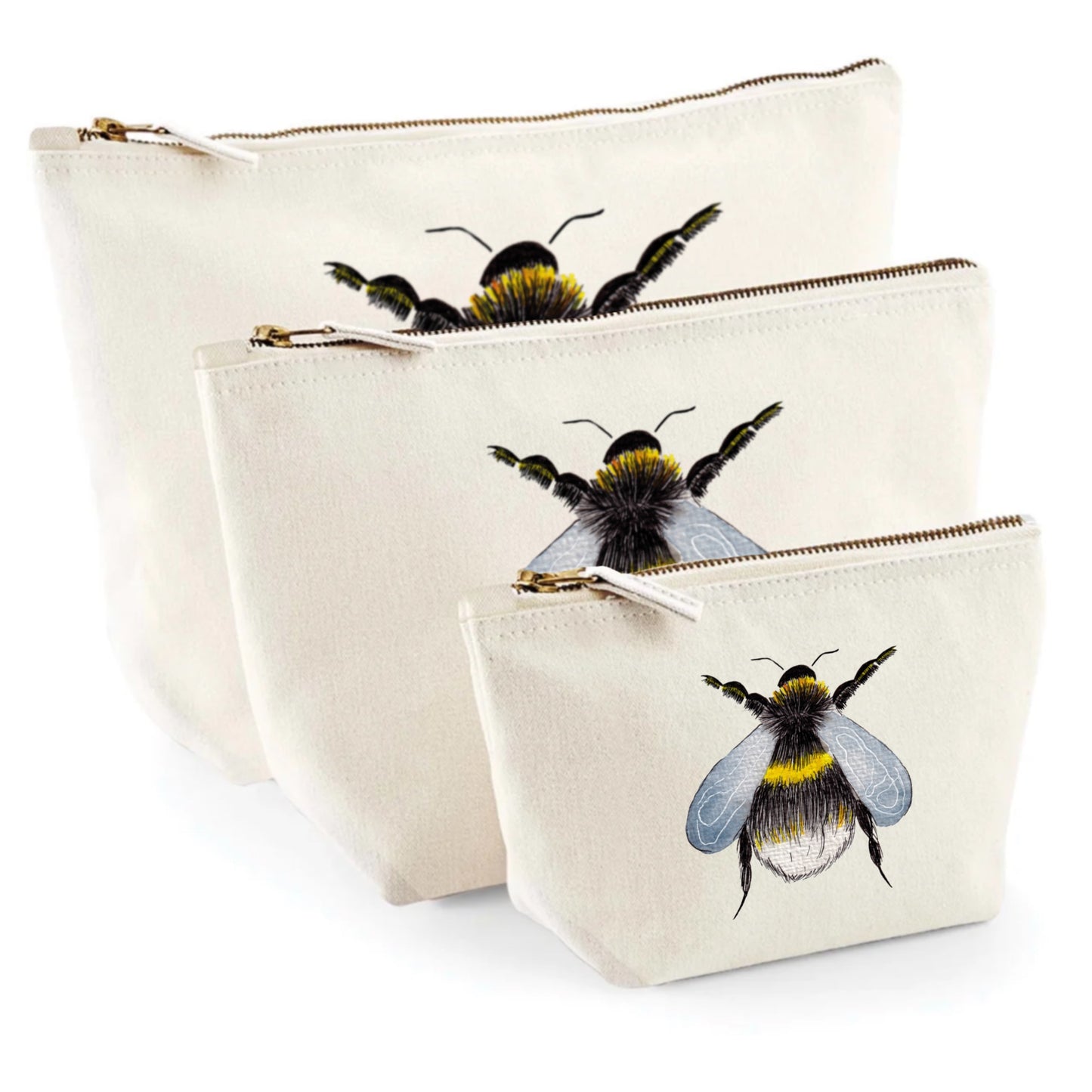 Nachhaltiges Baumwoll-Täschchen – Hummel | Kosmetiktasche & Organizer