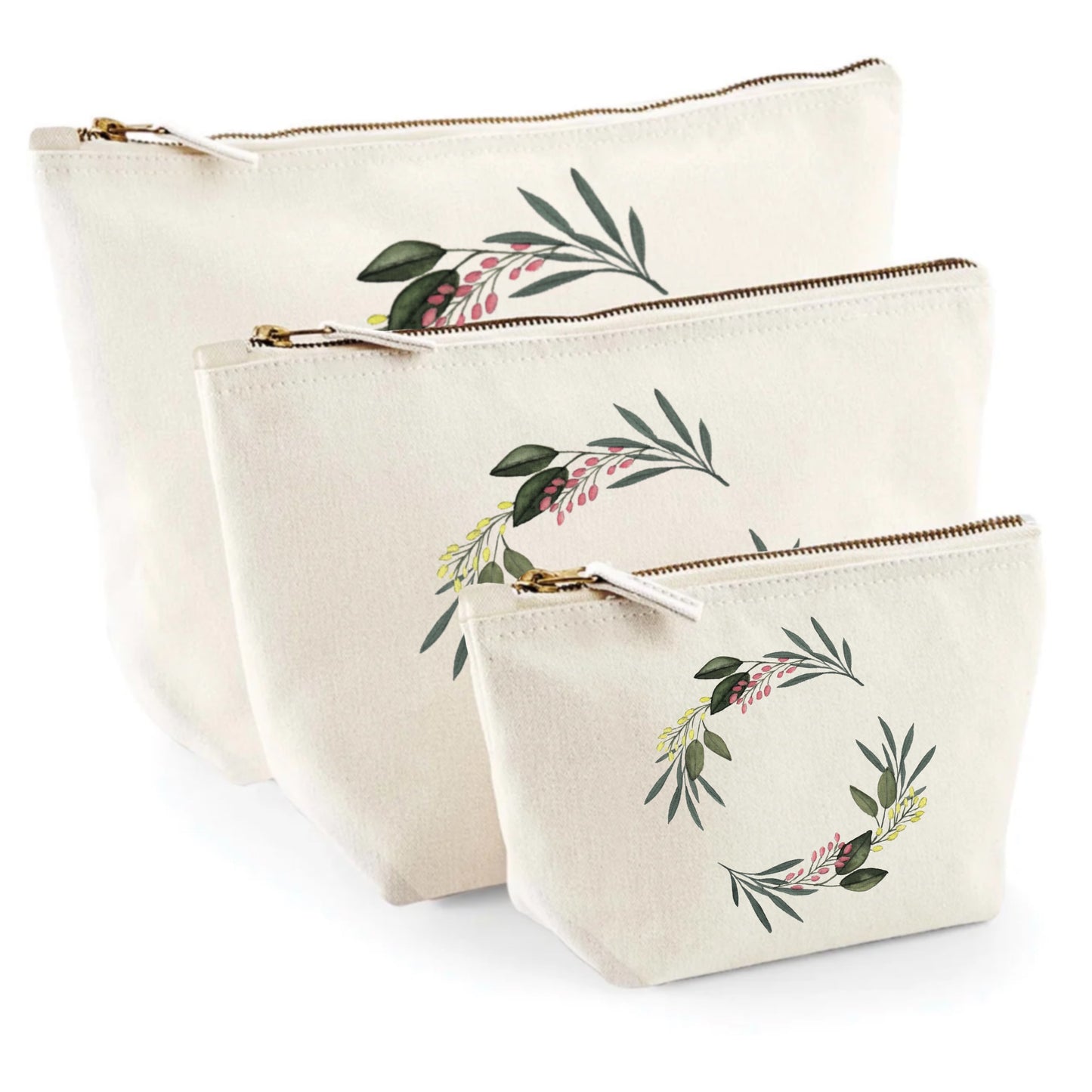 Nachhaltiges Baumwoll-Täschchen – Kranz | Kosmetiktasche & Organizer