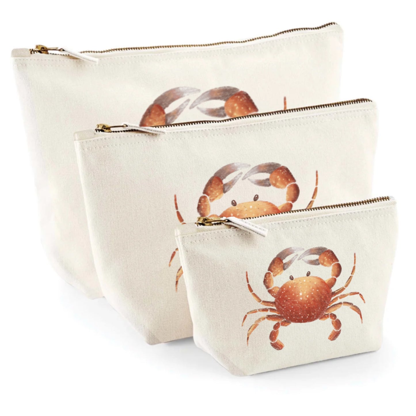 Nachhaltiges Baumwoll-Täschchen – Krebs | Kosmetiktasche & Organizer