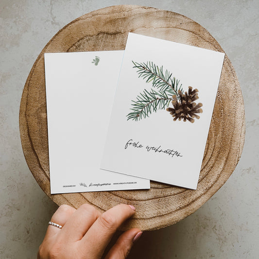 Postkarte »Tannenzweig«, DIN A6, Recyclingpapier