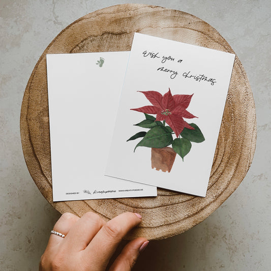 Postkarte »Weihnachtsstern«, DIN A6, Recyclingpapier