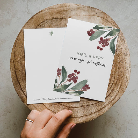 Postkarte »Weihnachtsgreenery«, DIN A6, Recyclingpapier