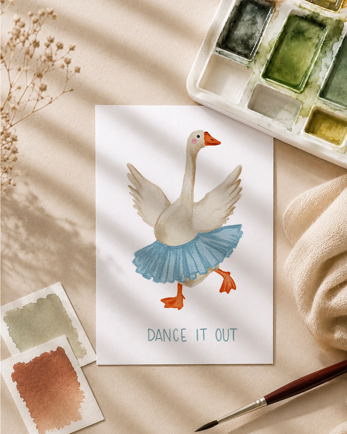 Postkarte »Tanzende Gans«