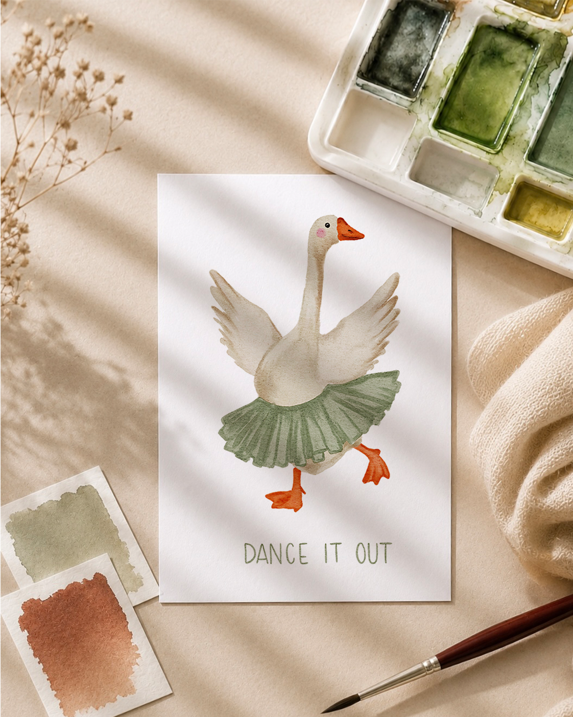 Postkarte »Tanzende Gans«