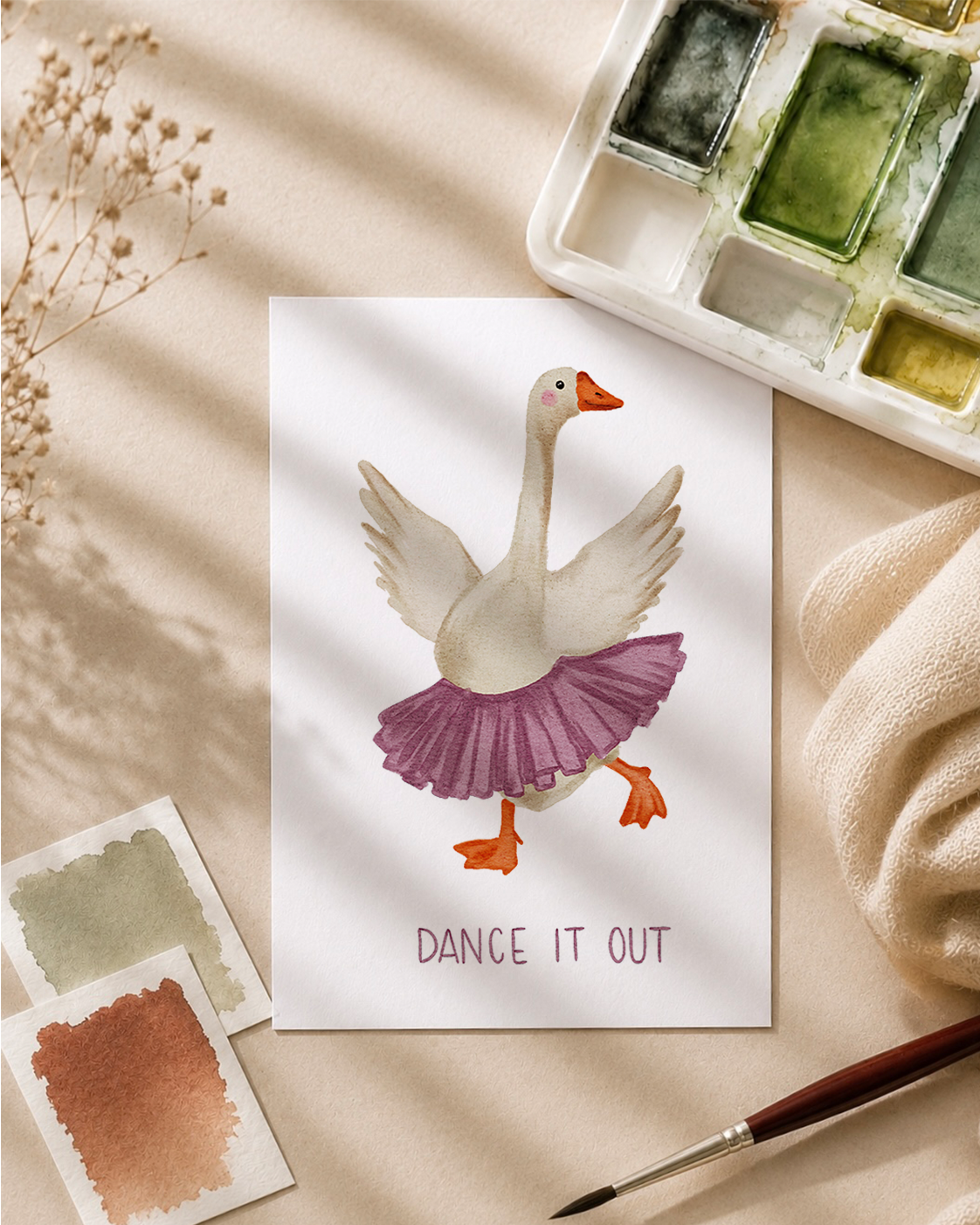 Postkarte »Tanzende Gans«