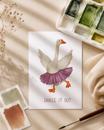 Postkarte »Tanzende Gans«
