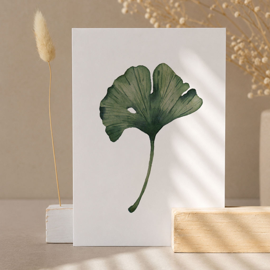 Postkarte »Ginkgo«, DIN A6, Recyclingpapier
