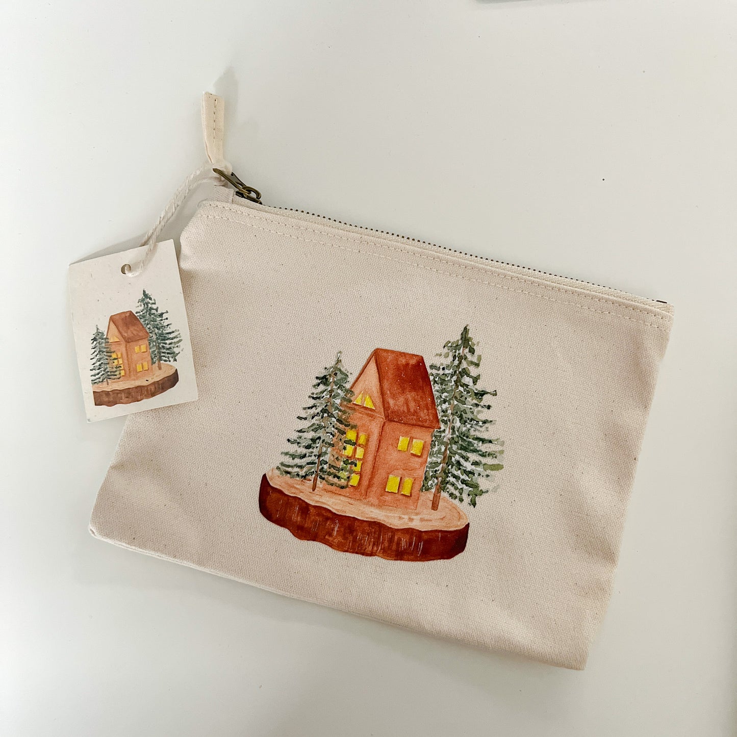 Nachhaltiges Baumwoll-Täschchen – Winterlandschaft | Kosmetiktasche & Organizer (Kopie)