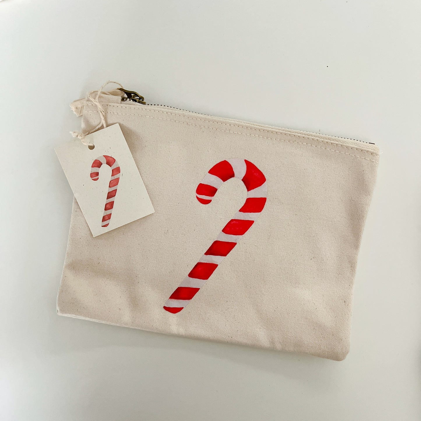 Nachhaltiges Baumwoll-Täschchen – Zuckerstange | Kosmetiktasche & Organizer