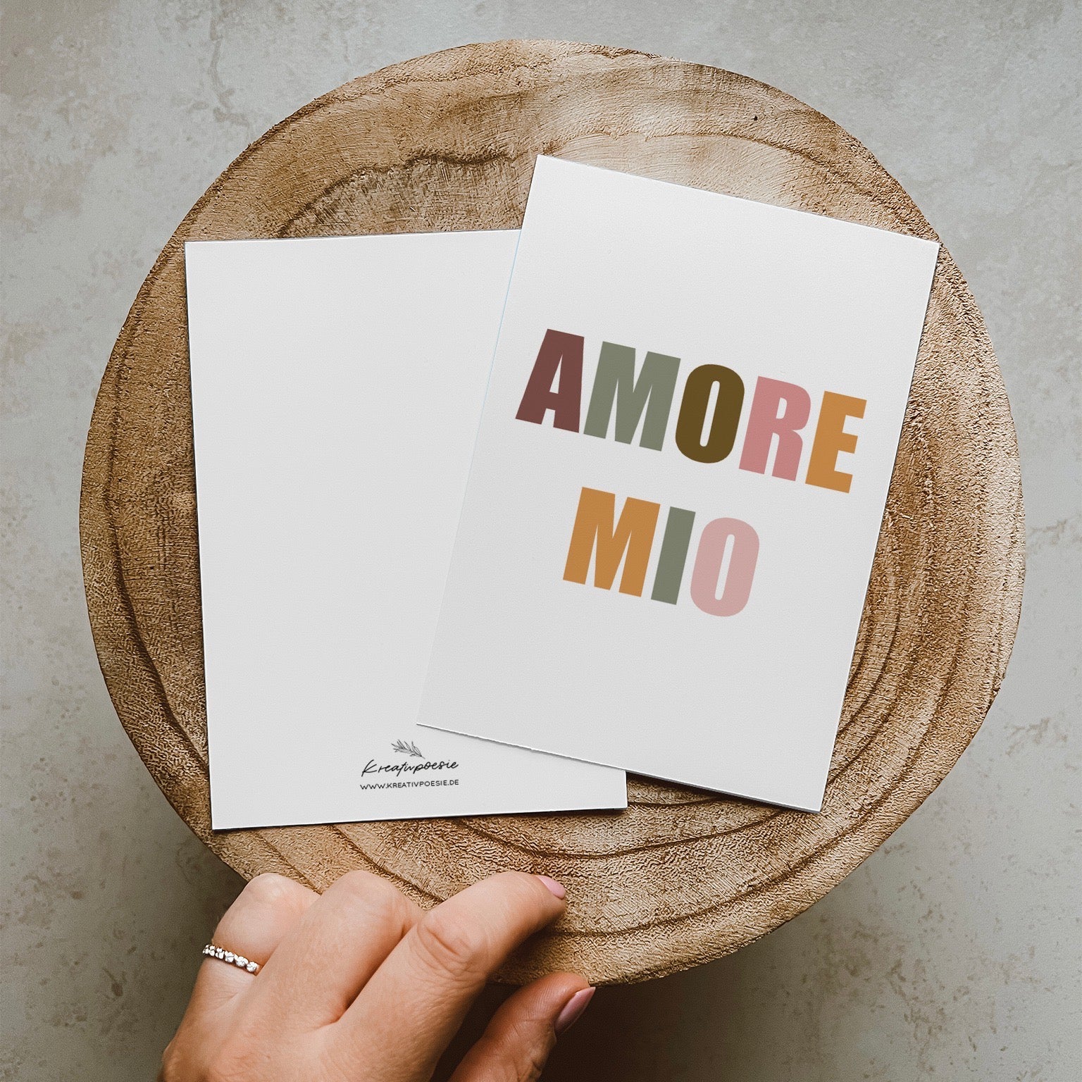 Postkarte DIN A6 Hochzeit Amore Mio