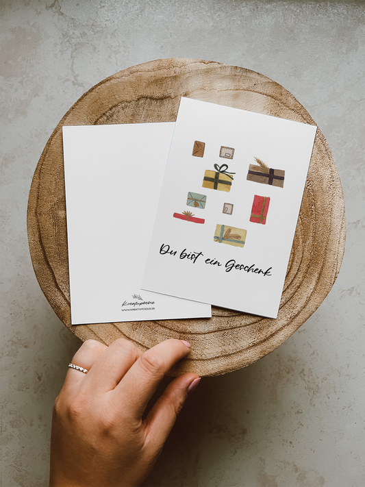 Postkarte »Du bist ein Geschenk«, DIN A6