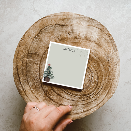 Notizblock »Oh Tannenbaum« 9 x 9 cm, Naturpapier