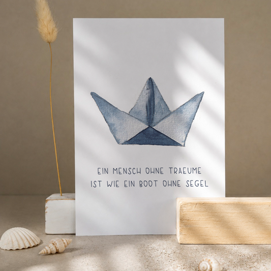Postkarte »Papierboot«
