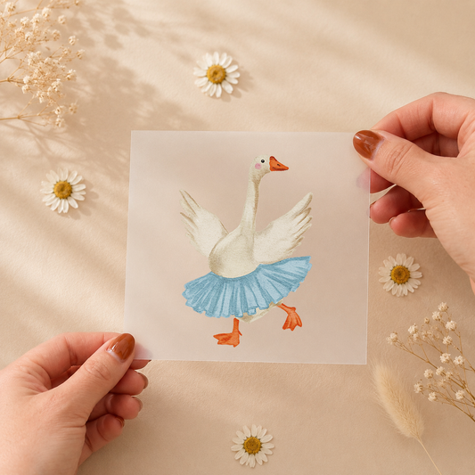 Bügelbild »Tanzende Gans« Blaues Tütü
