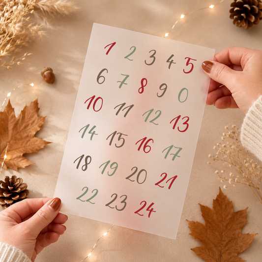 Bügelbild DIN A5 »Adventskalender Zahlen «
